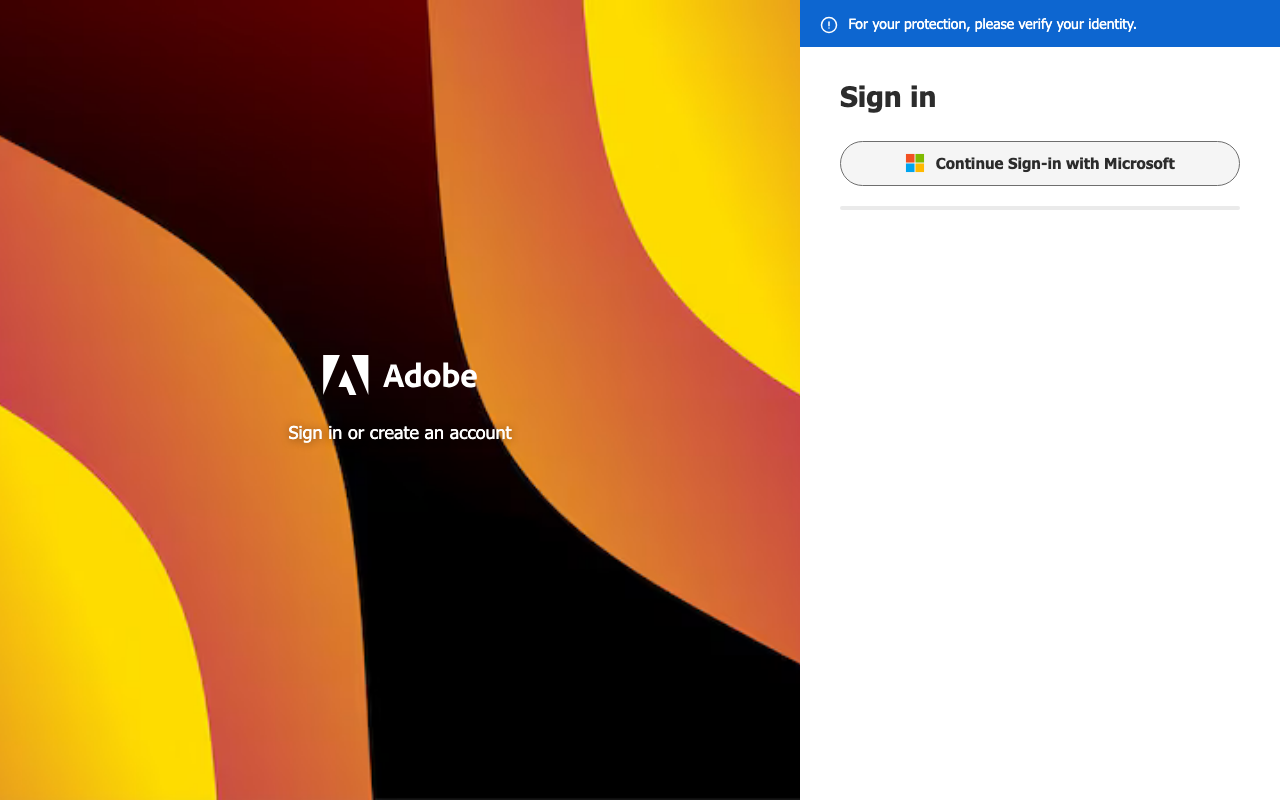 Fake Adobe document-share page prompting Microsoft sign-in